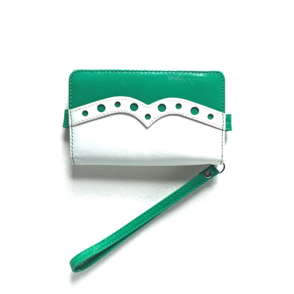 Hobo PHONE WRISTLET wallet leather WHITE and GREEN